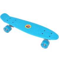 Скейтборд пластиковый 56x15cm со свет. колесами (голубой) (SK500) E33092