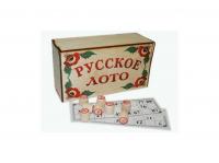 Лото Русское 02-84 в деревянной шкатулке полноцветная печать "Цветы", пр-во Россия